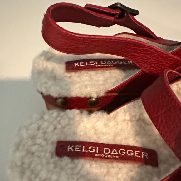 Kelsi Dagger Red Leather Studded Slingback Clogs- never worn! - Picture 3 of 7